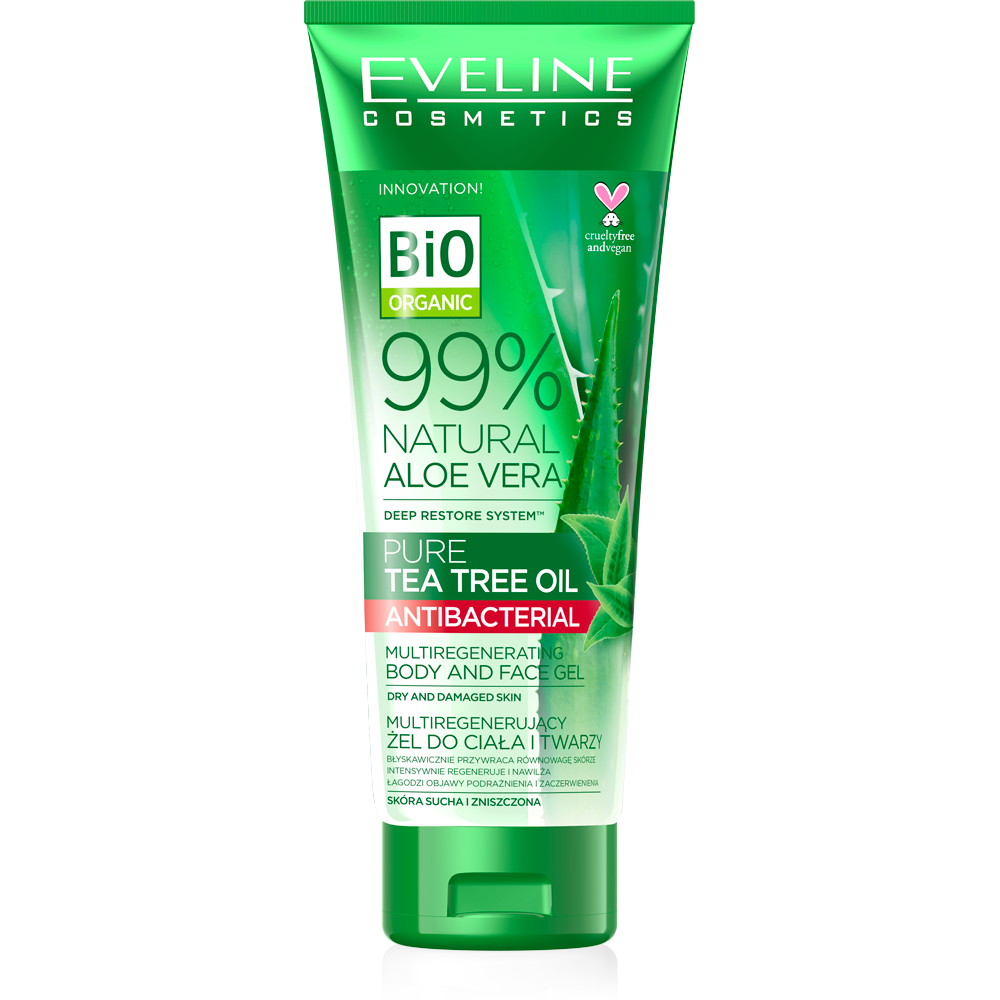 Eveline natural 99% Aloe vera tea tree face&body gel 250ml