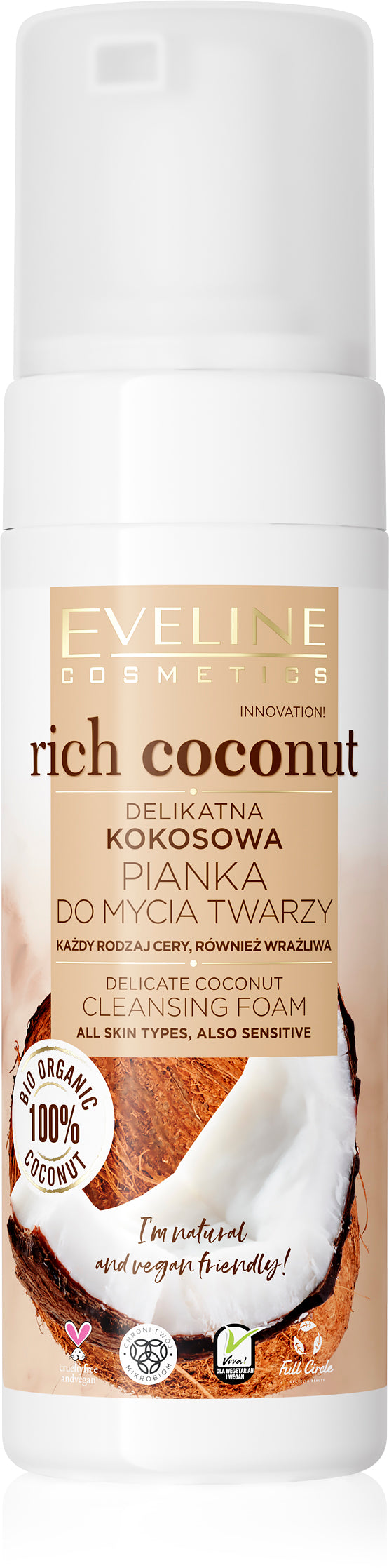 Eveline rich coconut pjena za čišćenje lica 150ml