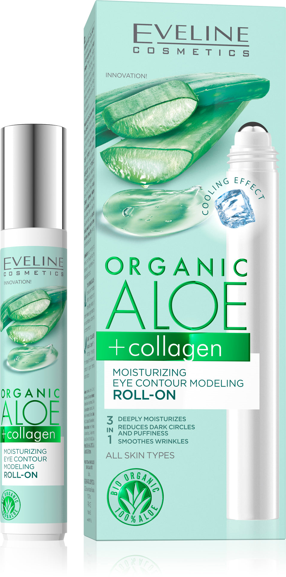 Eveline organic ALOE+COLLAGEN eye roll-on 15ml