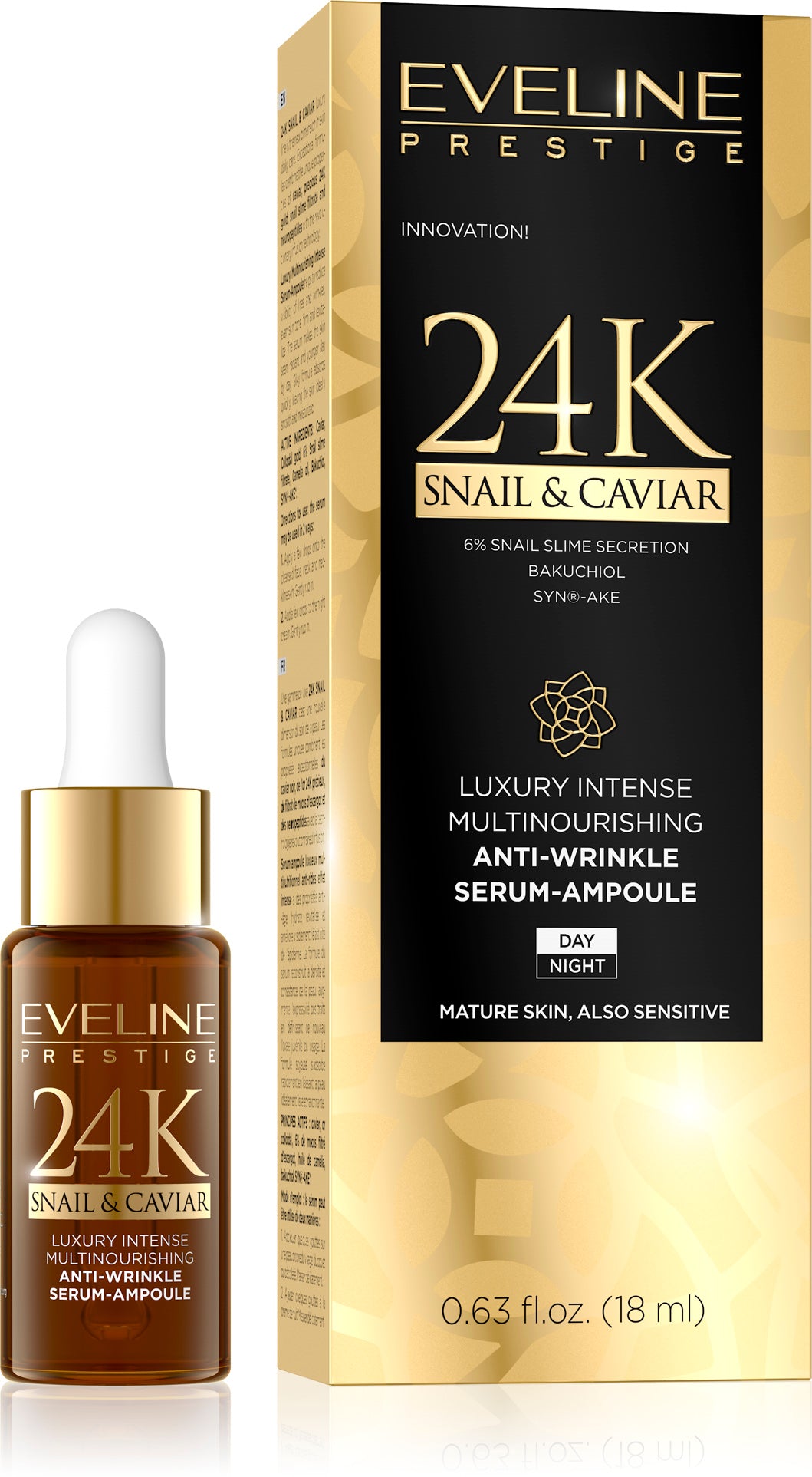 Eveline 24k snail+caviar serum-ampula 18ml
