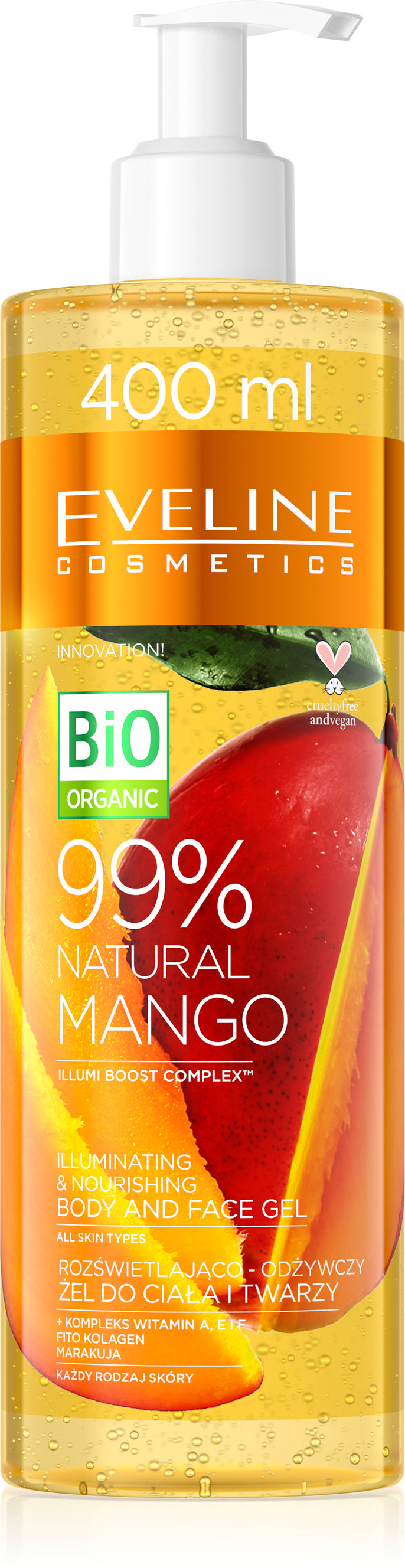 Eveline 99% natural mango body&face gel 400ml