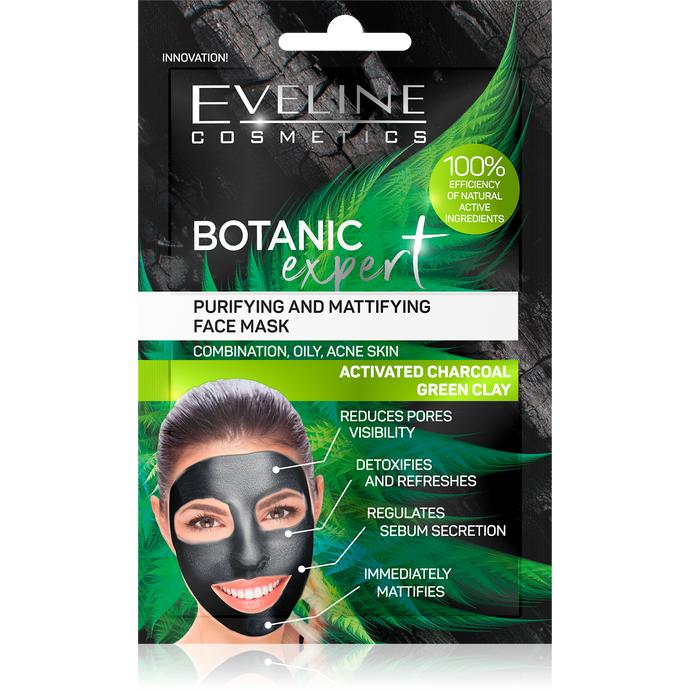 Eveline Botanic expert maska za lice -green clay 2x5ml