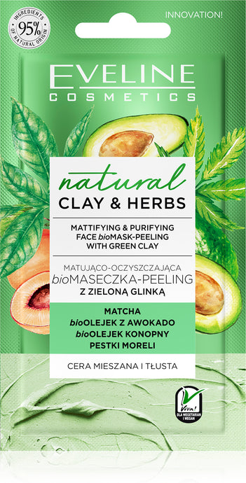 Eveline natural Clay&Herbs -mattifying sa zelenom glinom 8ml