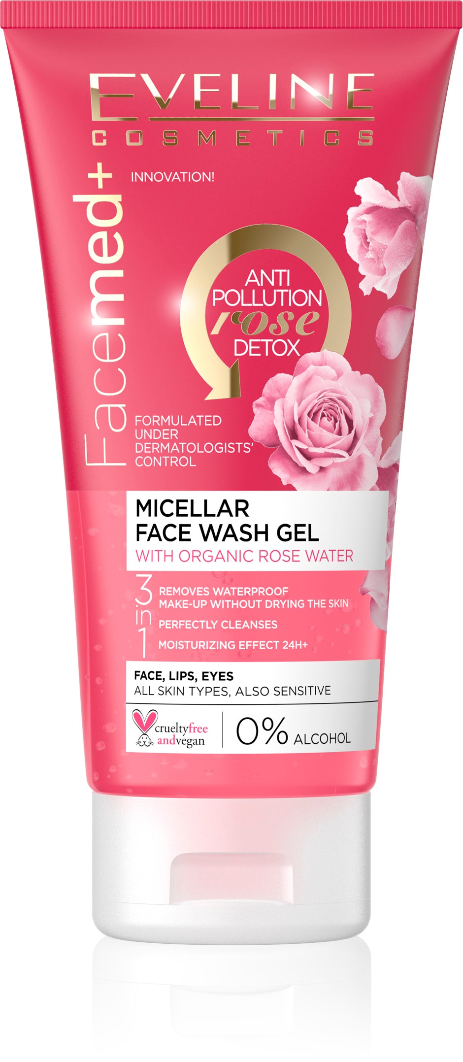 Eveline FaceMed+ Micellar Face Wash Gel with Organic Rose Water za sve tipove kože 150ml