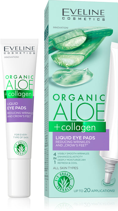 Eveline org.aloe+ collagen liquid eye pads anti wrinkle 20ml