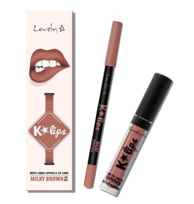 Lovely K lips set -milky brown
